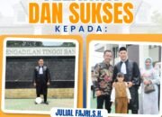 JULIAL FAJRI, S.H. RESMI DIAMBIL SUMPAH JADI ADVOKAT DI PENGADILAN TINGGI BANTEN.